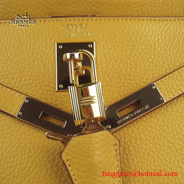 Hermes Kelly 32cm Togo Leather Bag Yellow 6108 Gold Hardware